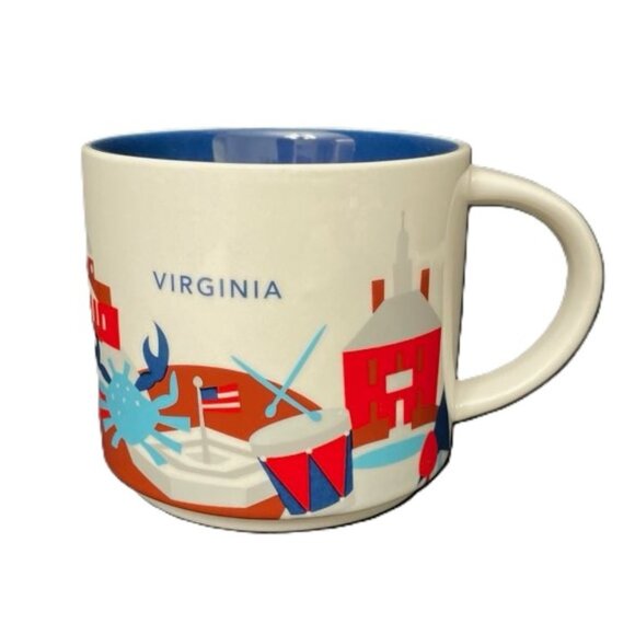 Virginia Starbucks You Are Here Collection Coffee Mug 14oz 2013 Red White Blue - Picture 1 of 6